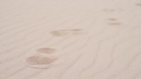 Footprints in desert 스톡 동영상 185465506