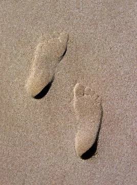 Footprints in Desert Sand Stock Photos
