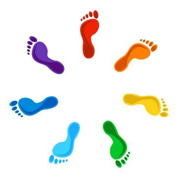 Footprints - design elements. Vector illustration. Stock Illustration