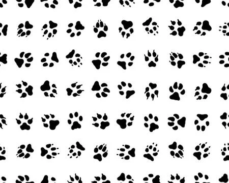 Footprints of dogs, Seamless Stock Illustration