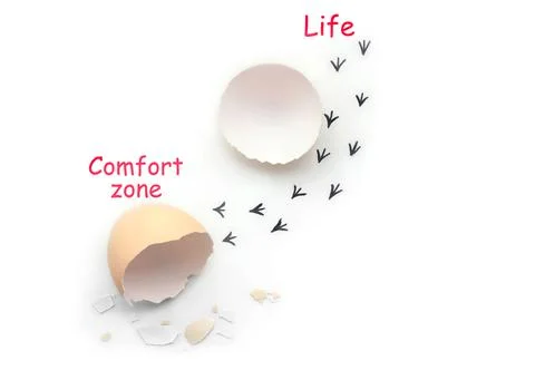 Footprints from an egg shell. First steps of a chick on a white isolated back Stock Photos