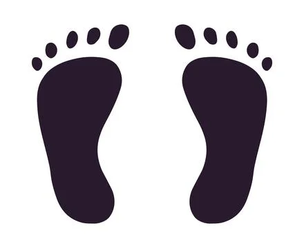 Footprints flat icon human steps silhouette Stock Illustration