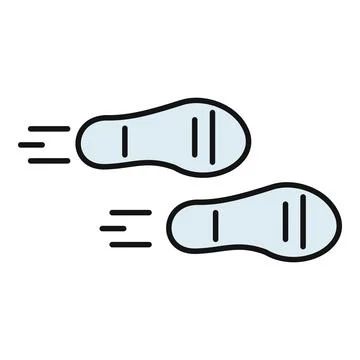 Footprints icon representing fast movement and progress Ilustración de archivo