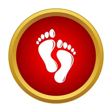 Footprints icon representing walking and human steps Stock Illustration