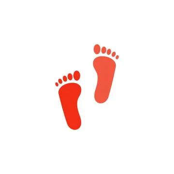 Footprints Icon Vector Stock Illustration