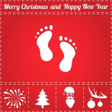 Footprints Icon Vector Stock Illustration
