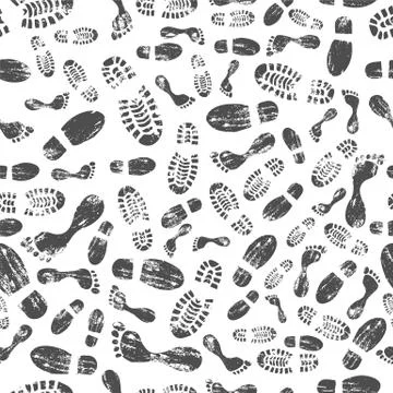 Footprints Repeating Background Stock Illustration