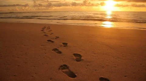 Footprints In The Sand Stock Video Footage | Royalty Free Footprints In The  Sand Videos | Pond5