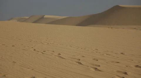 Footprints In The Sand In The Desert Stock Footage 50297320
