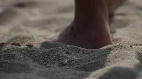 Footprints in the sand Video stock 26070681
