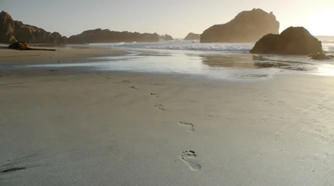 Footprints in the Sand Stock-Footage 30491921