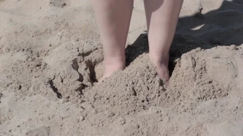 Footprints in the sand Stock Footage 41440471