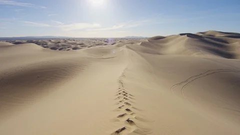 Footprints in the sand Stock Footage 86840757