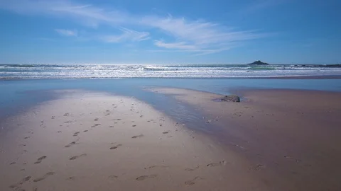 Footprints in the Sand Stock Footage 91047787