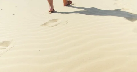 Footprints in sand Stock Footage 128652628