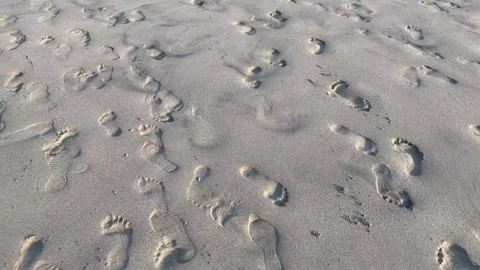 Footprints in the sand Stock-Footage 240267370