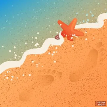 Footprints in the sand. Иллюстрация