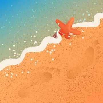 Footprints in the sand. Stock Illustration