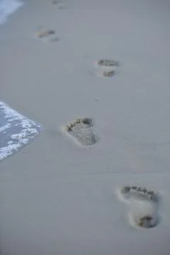 Footprints in the sand Stock Photos