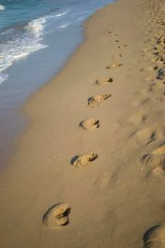 Footprints in the sand Stock Photos