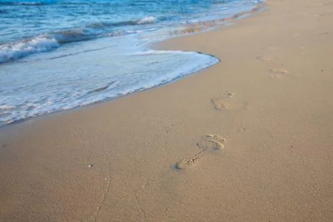 Footprints in the sand Stock Photos