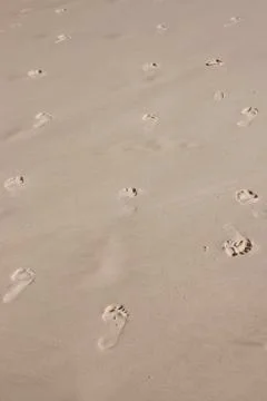 Footprints in the sand Stock Photos