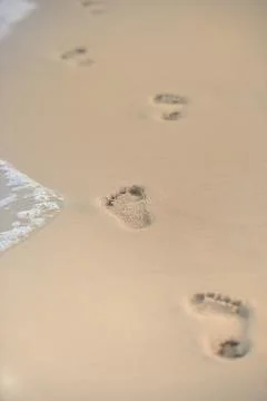 Footprints in the Sand Stock Photos