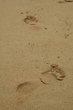Footprints in the sand Stock Photos
