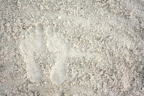 Footprints in the sand Stock Photos