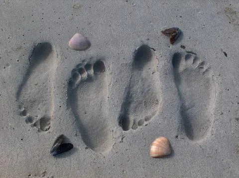 Footprints in Sand Stock Photos