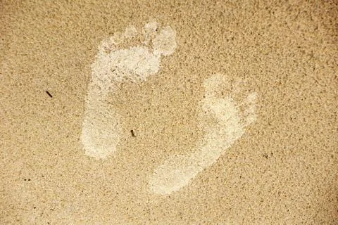 Footprints in the sand Stock Photos