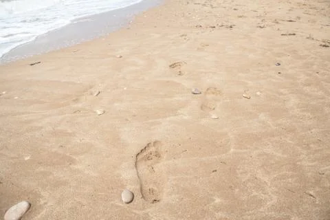 Footprints in the sand 스톡 사진
