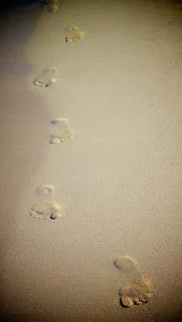 Footprints on Sand Stock Photos