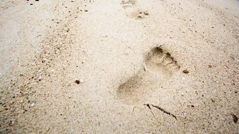 Footprints in the sand Stock Photos