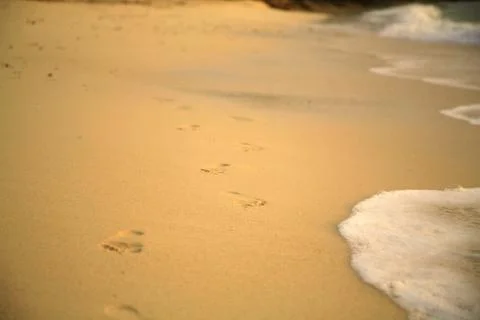 Footprints in the sand Stock Photos