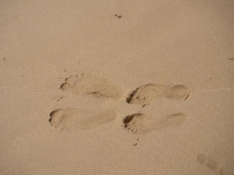Footprints in the sand Stock Photos