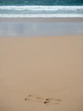 Footprints in the sand Foto stock