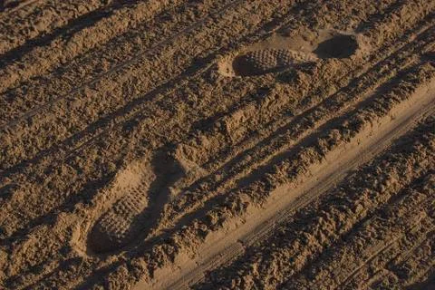Footprints in the sand Stock Photos