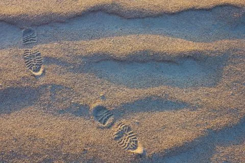 Footprints in the sand. Stock Photos