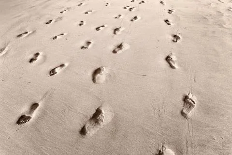 Footprints in the sand Stock Photos