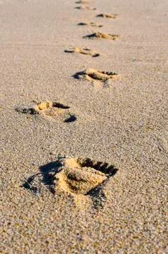 Footprints in the sand Stock Photos