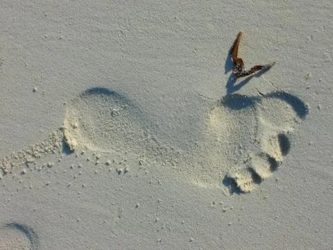 Footprints on the sand 写真素材