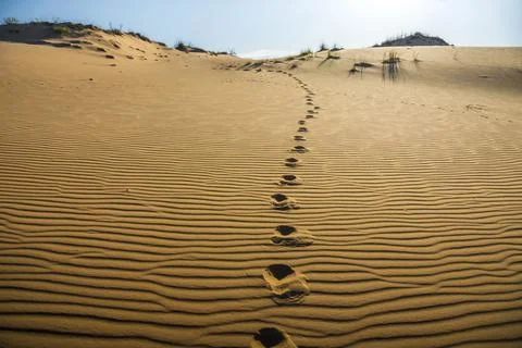 Footprints in the sand Stock Photos