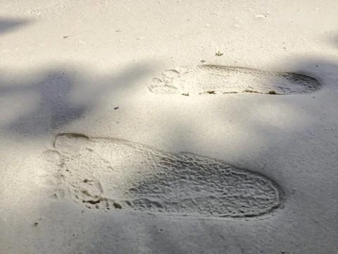 Footprints in the sand Foto stock