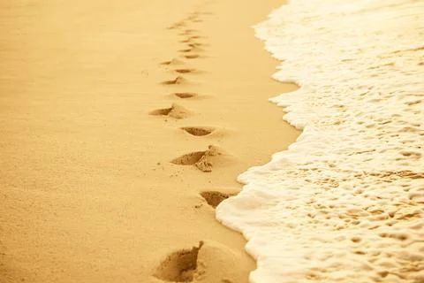 Footprints in the sand Foto stock