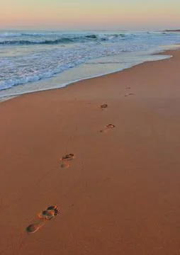 Footprints in the sand Stock Photos