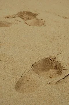 Footprints in the sand Stock Photos