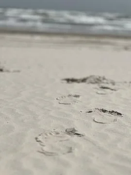 Footprints in the sand Stock Photos