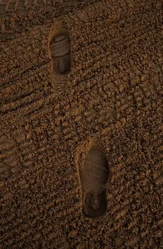 Footprints in the sand Stock Photos