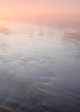 Footprints in the sand at sunset Stock Photos